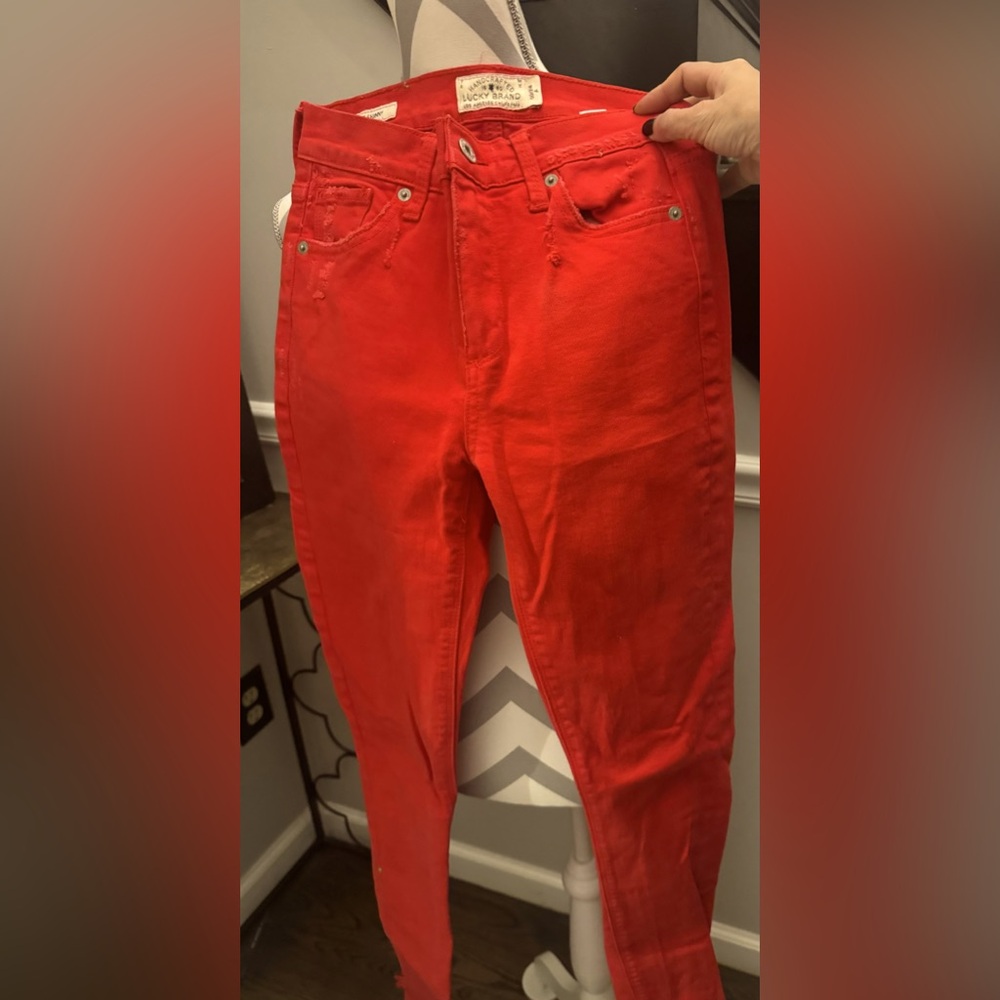 Lucky Brand Bridgette Skinny Red Jeans Size 00/24